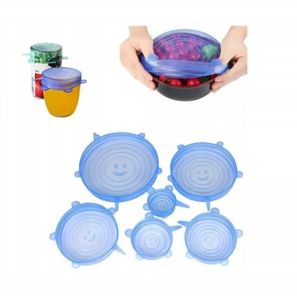 Skålelåg>Sæt med 6 universelle tallerkendæksler