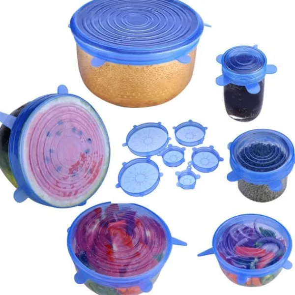 Skålelåg>Sæt med 6 universelle tallerkendæksler