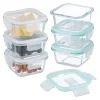Beholdere Til Madopbevaring>Sæt med madopbevaringsbeholdere, glas, gennemsigtig