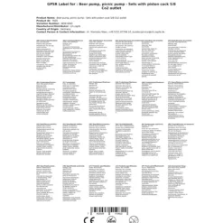 Sæt med picnic-pumpe med stempelhane 5/8 Co2-udgang, KEG:Type M New