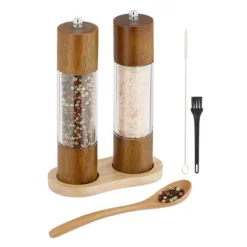 Sæt med salt- og peberkværn, 21x5 cm, brun Discount