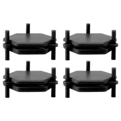 4st sexkantiga glasunderlägg Snygga justerbara sexkantiga glasunderlägg för drycker och små föremål Svart Outlet