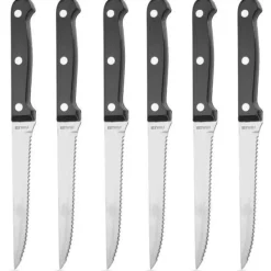 Steak- og burgerknive i stål, 21 cm, 6 stk. Outlet