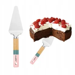 Kagespader>Stilfuld MASTERPAN kagebeholder med træhåndtag, pink og blå