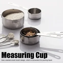 stk./sæt rustfrit stål målebægre skeer service køkken bageværktøj New