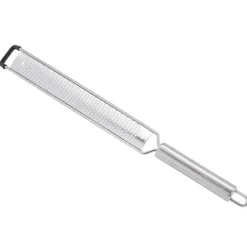 Mandolin- & Rivejern>Stålriven, lang, 39 cm, til ost, citron, ingefær, nødder, fast, manuel