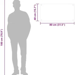Stænkplade 80x40 cm - Hærdet glas til køkken | Farve: Hvid | Størrelse: 80x40 cm Online
