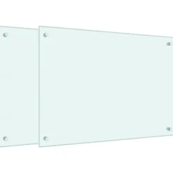 Stænkplader i 2 stk. hærdet glas 70x50 cm | Farve: Hvid Discount