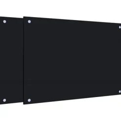 Stænkplader sæt - Hærdet glas 70x50 cm | Farve: Sort | 2 stk.
