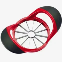 Madskrællere & Udkernere>Stor æbleskærer i rustfrit stål - Hurtig 12-skivers frugtskærer og kernefjerner