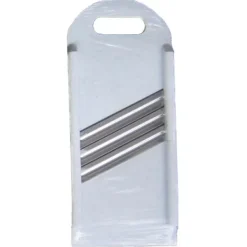 Køkkenskiver>stor pålægsmaskine med tre knive i rustfrit stål