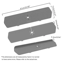 Måtter & Gitter Til Køkkenvaske>Stor silikone vandopsamlermåtte til køkkenhane - Forhindrer stænk og holder din vask tør