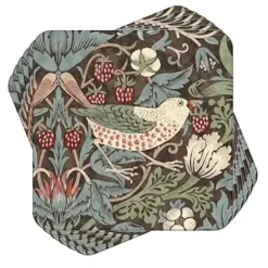 Strawberry Thief Brown Coasters 6-pack - Morris & Co Sale