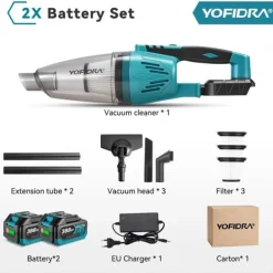 Støvsuger, trådløs, høj sugeevne,2 Batteri Discount