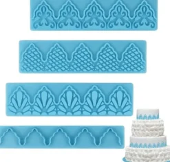 Sukkerpasteudstikkersæt - blonder, 4 dele Hot