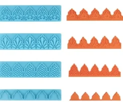 Sukkerpasteudstikkersæt - blonder, 4 dele Hot