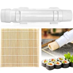 Sushi Maker Sæt i Hvid med Bambusmåtte - Fødevaresikker ABS+PP, nem at bruge, perfekt til hjem og picnic Outlet