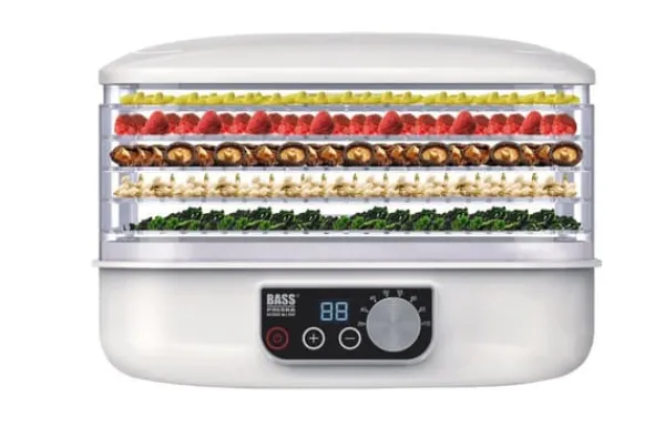 Dehydratorer>Svampe-, frugt- og grøntsagstørretumbler 250 W, med justerbare bakker