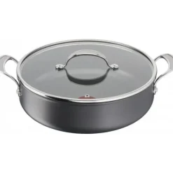 Tefal Gryder, Stegepander Og Kasseroller>Jamie Oliver Cook's Classics HA-gryde med glaslåg 30 cm/5,4 L, sort