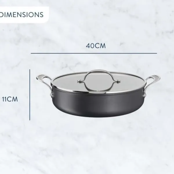 Tefal Gryder, Stegepander Og Kasseroller>Jamie Oliver Cook's Classics HA-gryde med glaslåg 30 cm/5,4 L, sort