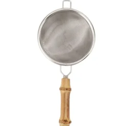 Tefilter med håndtag Let at rengøre Stor kapacitet rustfrit stål Kung Fu tefilter Tetilbehør Sølv bambus Outlet
