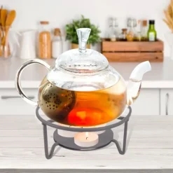 Tekandevarmer, metal, grå, 16,5 cm Discount