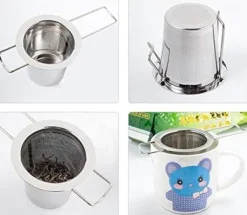 Tesi i løs vægt, tesi i 304 rustfrit stål med låg og drypbakke New