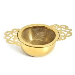 Tefiltre>tesi med drypskål tesæt i rustfrit stål tefilter med dobbelte vingehåndtag