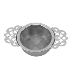 Te-siler i rustfrit stål med drypskål Dobbelt håndtag Genanvendelige fine mesh tefiltre til løse blade urtekøkken Sølv Clearance