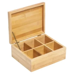 Teæske i bambus med 6 rum Discount