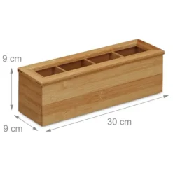 Opbevaringsdåser>Teæske, 30x9x9 cm, Brun, Kodustaar