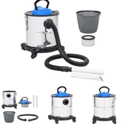 The Living Store askestøvsuger med HEPA-filter 1200 W 20 l rustfrit stål - Vand– & støvsugere Clearance