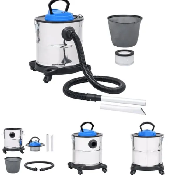 The Living Store askestøvsuger med HEPA-filter 1200 W 20 l rustfrit stål - Vand– & støvsugere Clearance