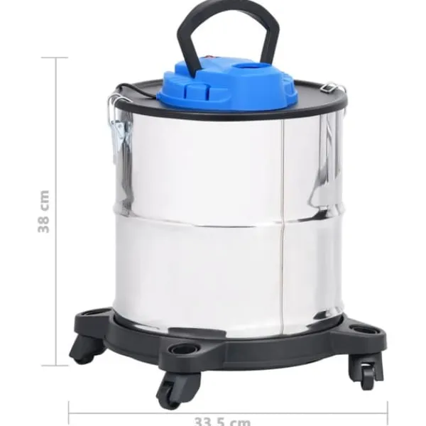 The Living Store askestøvsuger med HEPA-filter 1200 W 20 l rustfrit stål - Vand– & støvsugere Clearance