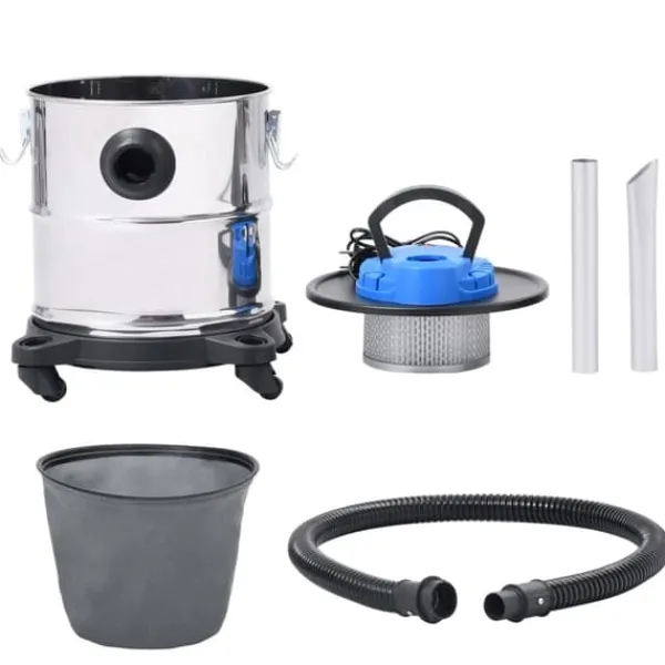 The Living Store askestøvsuger med HEPA-filter 1200 W 20 l rustfrit stål - Vand– & støvsugere Clearance