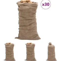 Madopbevaringsposer>The Living Store jutesække 30 stk. 65x135 cm 100 % jute 220 g/m2 - Kufferter & tasker