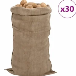 The Living Store jutesække 30 stk. 65x135 cm 100 % jute 340 g/m2 - Kufferter & tasker Online