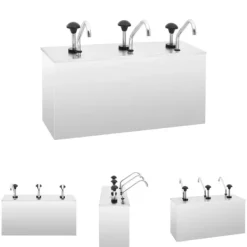 The Living Store saucedispenser 3 x 3,5 l rustfrit stål - Krydderibeholdere New