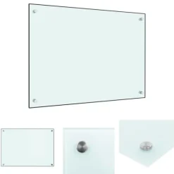 Måtter & Gitter Til Køkkenvaske>The Living Store stænkplade 70x50 cm hærdet glas hvid - Køkkenredskaber