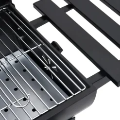 The Living Store tøndegrill med hjul og hylder 115x85x95 cm stål sort - Grill