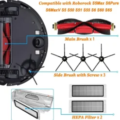 Tilbehør 8 dele Xiaomi Roborock S5 Max/S6 Pure/S6 MAXV/S50/S51/S55/S5/S60/S65/S6 Sale