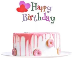 Udstyr Til Kagedekoration>Tillykke med fødselsdagen kagetopper farverig akryl