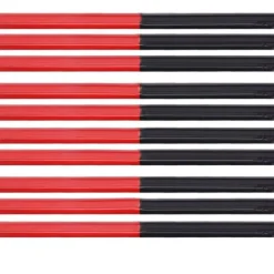 Tømrerblyanter sæt - 10 røde blå 2-kernede sekskantede 2-hovedede markeringsværktøjer til gør-det-selv træbearbejdning Hot