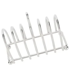 Brødkasser & Brødposer>Toaststativ i rustfrit stål Let at rengøre Vintage rustfast toastbrødstativholder til bagestil 3 6,3x2,5in