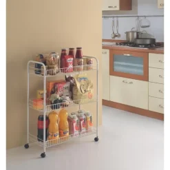 Tomado-Metaltex Grande opbevaringsreol på hjul 64x31x84 cm sølv Clearance