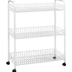 Tomado-Metaltex Grande opbevaringsreol på hjul 64x31x84 cm sølv Clearance