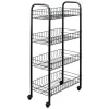 Tomado-Metaltex Køkken/Badeværelse Opbevaringsvogn Pisa med 4 kurve Sort New
