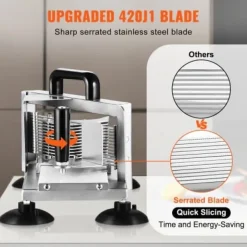 Tomatskærer, rustfrit stål, 3/16 tomme, manuel, kraftig, skridsikre fødder Online