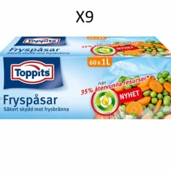 Toppits Fryspåsar 1L 60st, STORPACK 9st Outlet