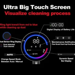 Håndstøvsugere>Trådløs håndholdt støvsuger, 27000Pa sugekraft, Smart støvsensor